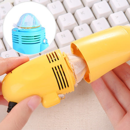 Mini USB Interface Keyboard Cleaning Brush Portable Computer Dust Remover(Yellow) by buy2fix
