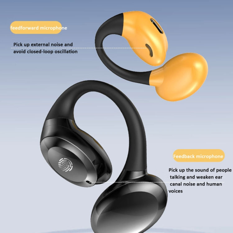 Ear-hook Wireless Earphones OWS Waterproof Touch Control Sports Earbuds(Yellow) by buy2fix