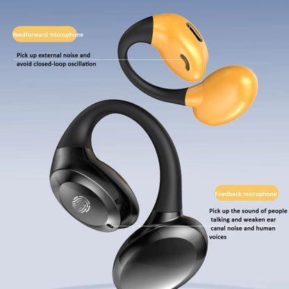 Ear-hook Wireless Earphones OWS Waterproof Touch Control Sports Earbuds(Yellow) by buy2fix