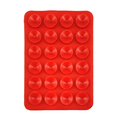 Mobile Phone Silicone 24 Square Shaped Suction Cup Mobile Phone Back Stickers(Red) - Hand-Sticking Bracket by buy2fix | Online Shopping UK | buy2fix