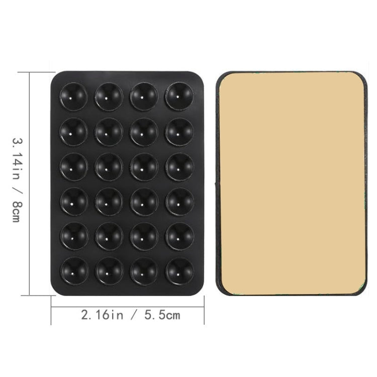 Mobile Phone Silicone 24 Square Shaped Suction Cup Mobile Phone Back Stickers(Black) - Hand-Sticking Bracket by buy2fix | Online Shopping UK | buy2fix