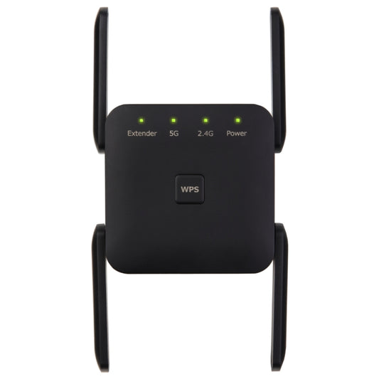 1200Mbps 2.4G / 5G WiFi Extender Booster Repeater Supports Ethernet Port Black UK Plug by buy2fix