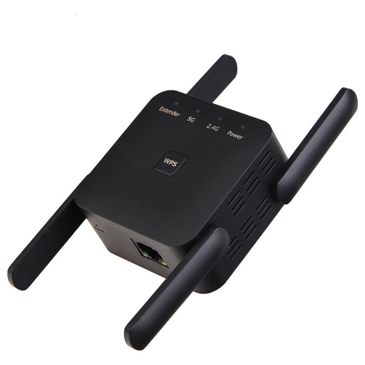 1200Mbps 2.4G / 5G WiFi Extender Booster Repeater Supports Ethernet Port Black US Plug by buy2fix