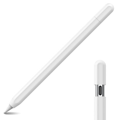 For Apple Pencil (USB-C) AhaStyle PT65-3 Silicone Same Color Protective Case(White) by AhaStyle