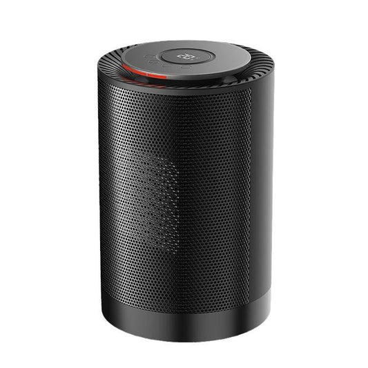 Cylindrical Ceramic Heating Warmer Quick Heat Mini Electric Heater EU Plug(Black) by buy2fix