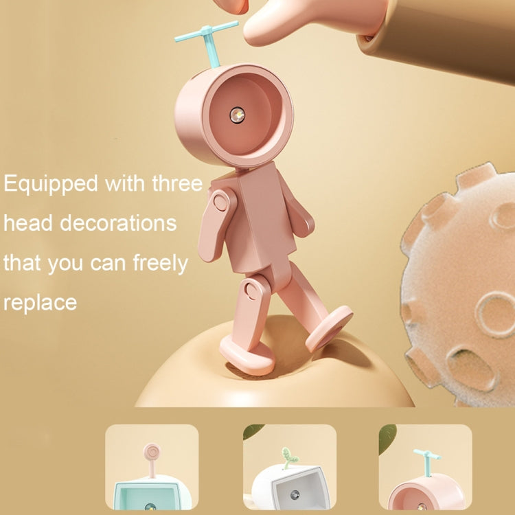 Mini Astronaut Magnetic LED Night Light Desktop Building Block Ornaments Desk Lamp, Color: Round Pink by buy2fix