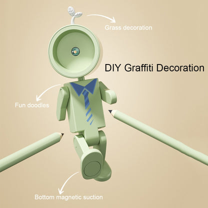 Mini Astronaut Magnetic LED Night Light Desktop Building Block Ornaments Desk Lamp, Color: Round Pink by buy2fix