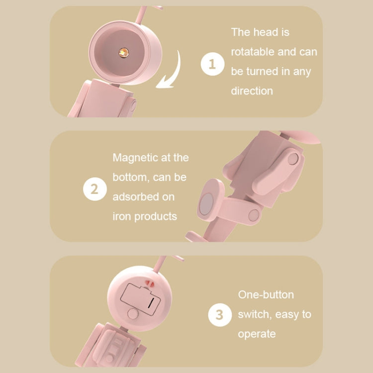 Mini Astronaut Magnetic LED Night Light Desktop Building Block Ornaments Desk Lamp, Color: Round Pink by buy2fix