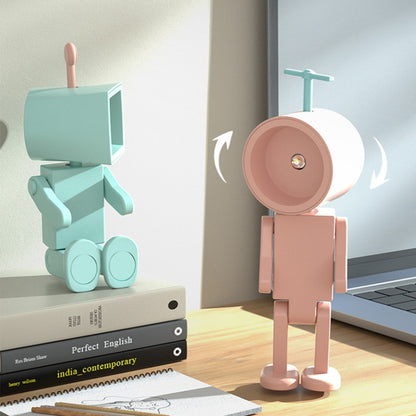 Mini Astronaut Magnetic LED Night Light Desktop Building Block Ornaments Desk Lamp, Color: Round Blue by buy2fix