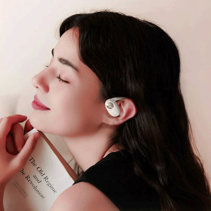 JS911 OWS Ear-mounted Dual-mic Call Noise Reduction LED Digital Display Bluetooth Earphones(White) - Bluetooth Earphone by buy2fix | Online Shopping UK | buy2fix