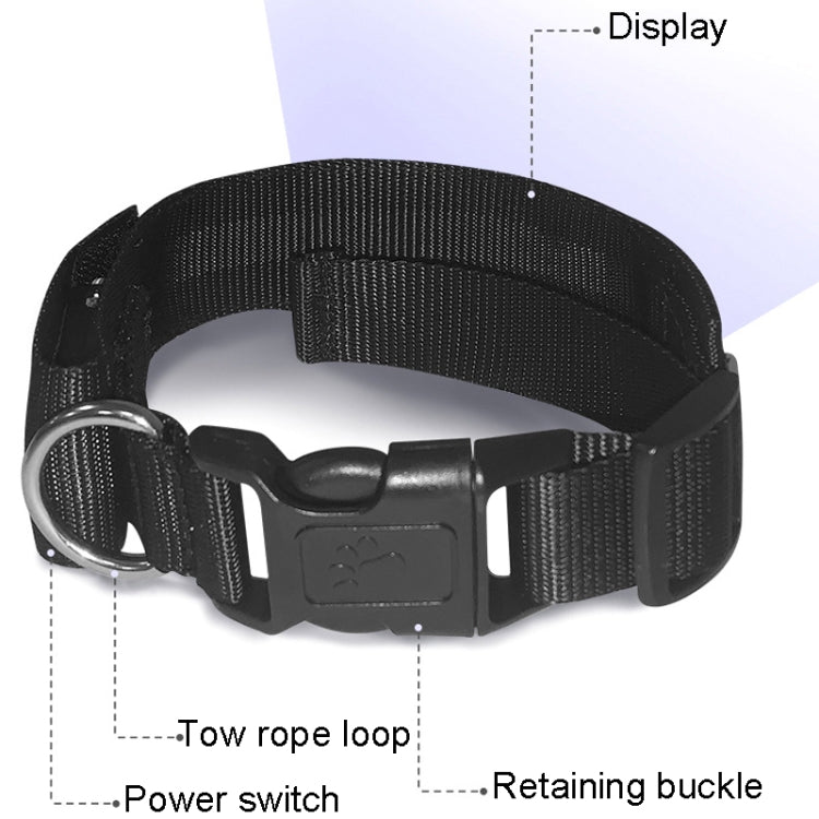 LED Display Pet Collar Rechargeable High Visibility DIY Single Color Collar(Blue) - Collars by buy2fix | Online Shopping UK | buy2fix
