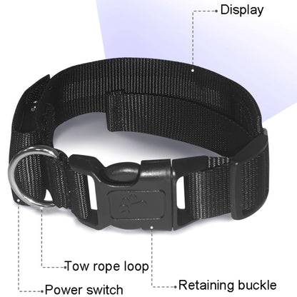 LED Display Pet Collar Rechargeable High Visibility DIY Single Color Collar(Blue) - Collars by buy2fix | Online Shopping UK | buy2fix