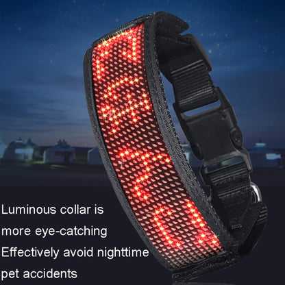 LED Display Pet Collar Rechargeable High Visibility DIY Single Color Collar(Blue) - Collars by buy2fix | Online Shopping UK | buy2fix
