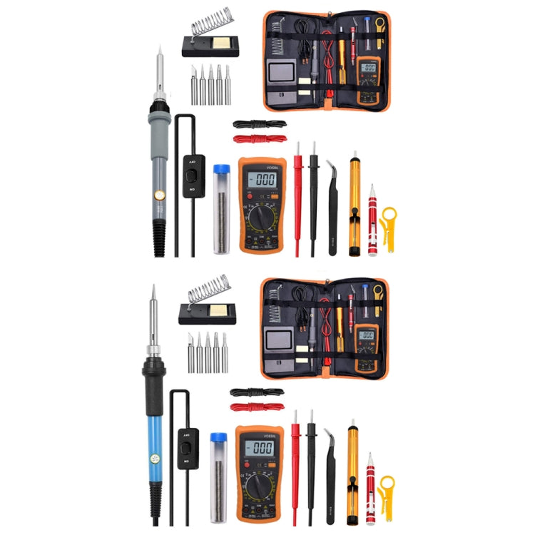 19 in 1 60W Adjustable Temperature Soldering Iron Multimeter Tool Set, Color: Gray EU Plug - Electric Soldering Iron by buy2fix | Online Shopping UK | buy2fix
