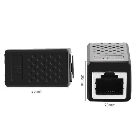 JINGHUA S61 Dual Pass-Through Header Network Cable Butt Connector Extender(Black) - Lan Cable and Tools by JINGHUA | Online Shopping UK | buy2fix