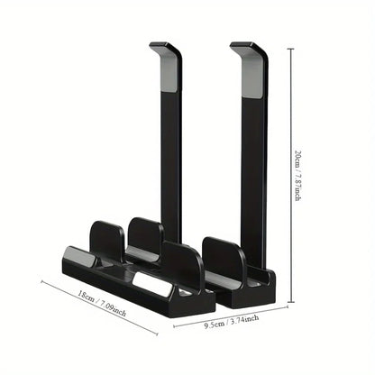 Dual-Purpose Laptop Vertical Stand Storage Rack Desktop Heightening Cooling Base(Black) by buy2fix