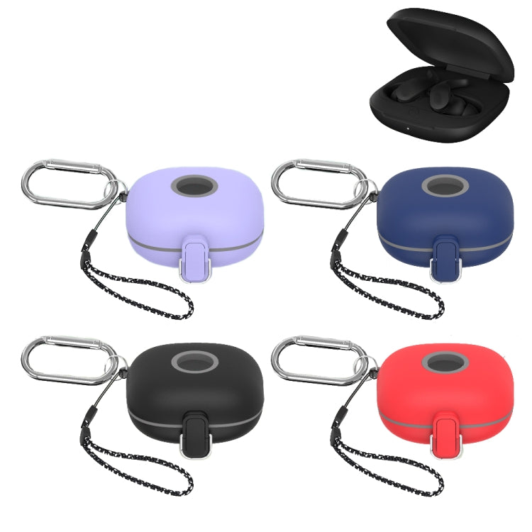 For Beats Fit Pro Switch Type Anti-fall Earphone Protective Case with Buckle Lanyard(Black) by buy2fix