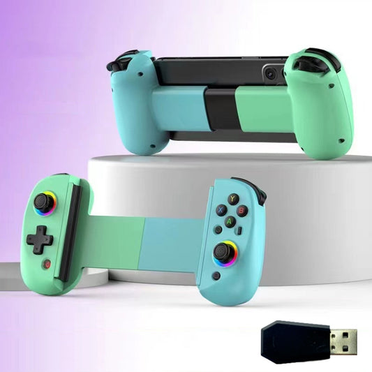 D8 Mobile Phone Stretch Band Light Gamepad Dual Hall Wireless Bluetooth Somatic Vibration Grip for PC / Android / IOS / Tablet / PS3 / PS4 / Switch, Color: Green Blue+Receiver - Gamepads by buy2fix | Online Shopping UK | buy2fix