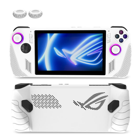 For ASUS ROG Ally Game Console Silicone Protective Cover + Button Cap Set Pocket Gaming Accessories(White) - Cases by buy2fix | Online Shopping UK | buy2fix