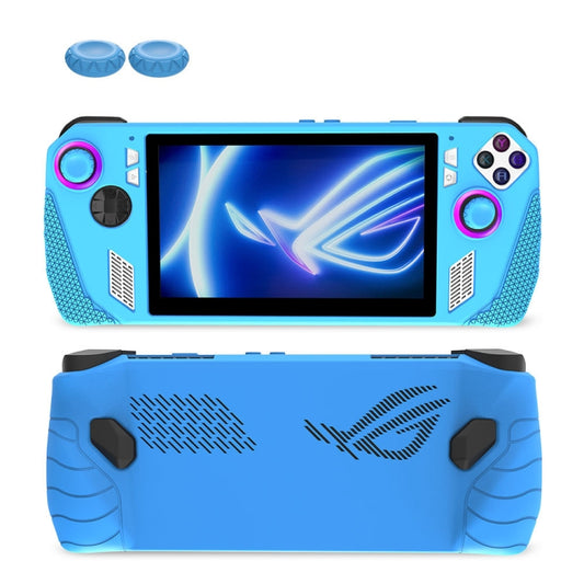 For ASUS ROG Ally Game Console Silicone Protective Cover + Button Cap Set Pocket Gaming Accessories(Blue) - Cases by buy2fix | Online Shopping UK | buy2fix