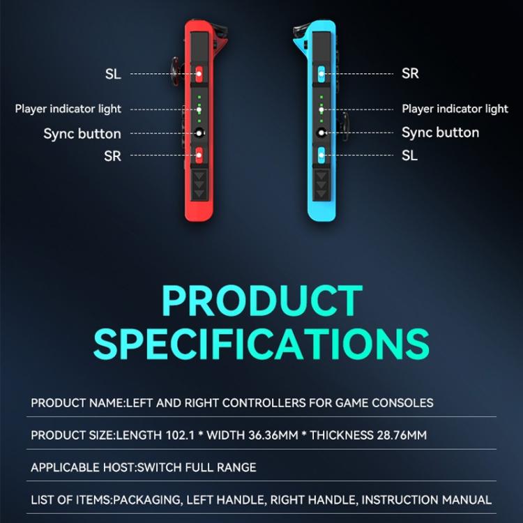 JOY-02 Gaming Left And Right Handle With RGB Lights Body Feel Bluetooth Gamepad For Switch / Switch OLED / Switch Pro / Switch Lite / Switch Joycon(Grey) - Gamepads by buy2fix | Online Shopping UK | buy2fix