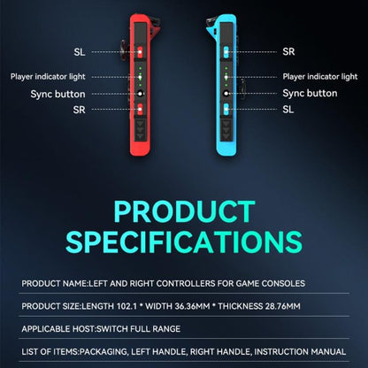 JOY-02 Gaming Left And Right Handle With RGB Lights Body Feel Bluetooth Gamepad For Switch / Switch OLED / Switch Pro / Switch Lite / Switch Joycon(Grey) - Gamepads by buy2fix | Online Shopping UK | buy2fix