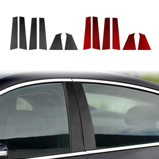 For Chevrolet Malibu XL 2016-2022 6pcs /Set Left-hand Drive B-pillar Carbon Sticker(Black) - Car Interior Mouldings by buy2fix | Online Shopping UK | buy2fix