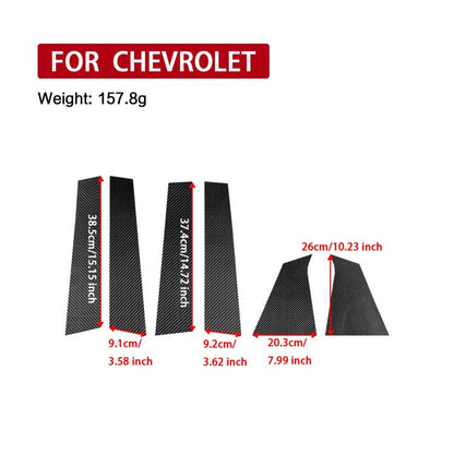 For Chevrolet Malibu XL 2016-2022 6pcs /Set Left-hand Drive B-pillar Carbon Sticker(Red) - Car Interior Mouldings by buy2fix | Online Shopping UK | buy2fix