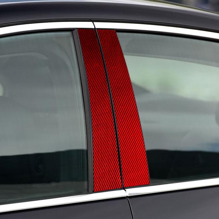 For Chevrolet Malibu XL 2016-2022 6pcs /Set Left-hand Drive B-pillar Carbon Sticker(Red) - Car Interior Mouldings by buy2fix | Online Shopping UK | buy2fix