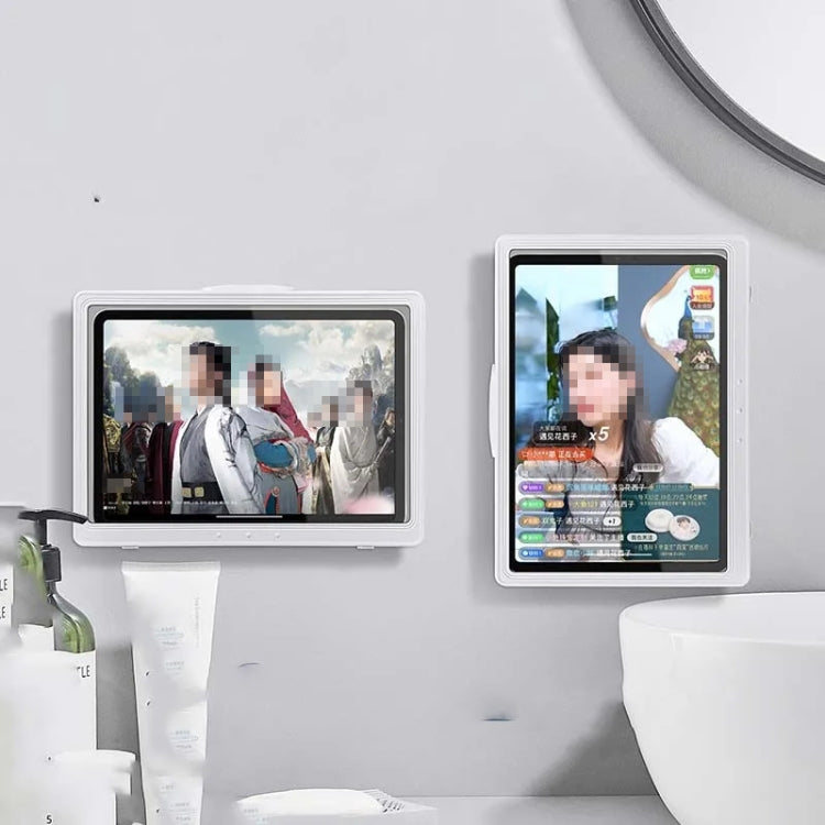 Waterproof Shower Tablet Holder Case Bathroom Kitchen Wall Mount Storage Box For IPad(White) - Shower & Wall Mounts by buy2fix | Online Shopping UK | buy2fix