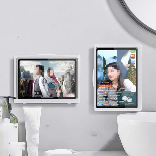 Waterproof Shower Tablet Holder Case Bathroom Kitchen Wall Mount Storage Box For IPad(White) - Shower & Wall Mounts by buy2fix | Online Shopping UK | buy2fix