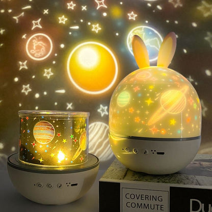 Rotatable Cartoon Atmosphere Projection Lamp Music Night Light, Spec: Bluetooth Remote Model(Deer) by buy2fix