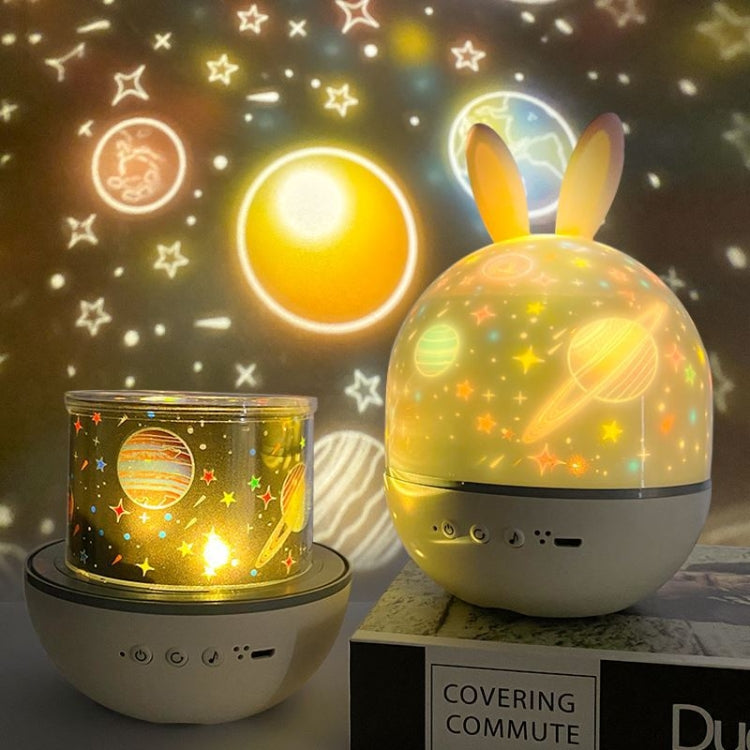 Rotatable Cartoon Atmosphere Projection Lamp Music Night Light, Spec: Bluetooth Remote Model(Rabbit) by buy2fix
