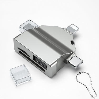 7 In 1 Multi-function OTG Card Reader for iPhone / Android Phone / Huawei / Laptops(Silver Gray) by buy2fix