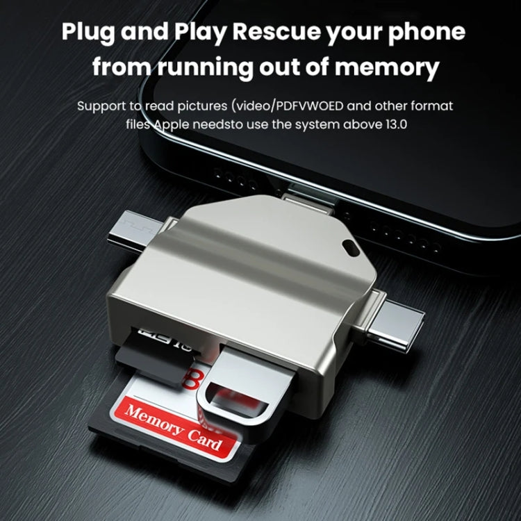 7 In 1 Multi-function OTG Card Reader for iPhone / Android Phone / Huawei / Laptops(Black) by buy2fix