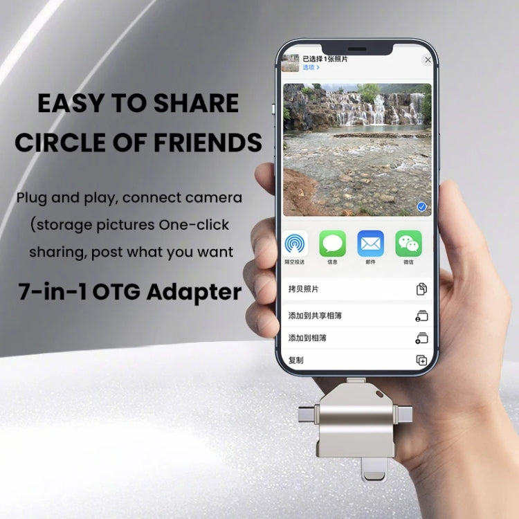 7 In 1 Multi-function OTG Card Reader for iPhone / Android Phone / Huawei / Laptops(Black) by buy2fix