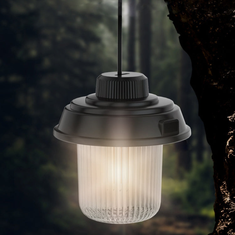 Outdoor LED Camping Light Canopy Hanging Lamp Portable Camping Tent Lights, Style: Charging Model Black by buy2fix