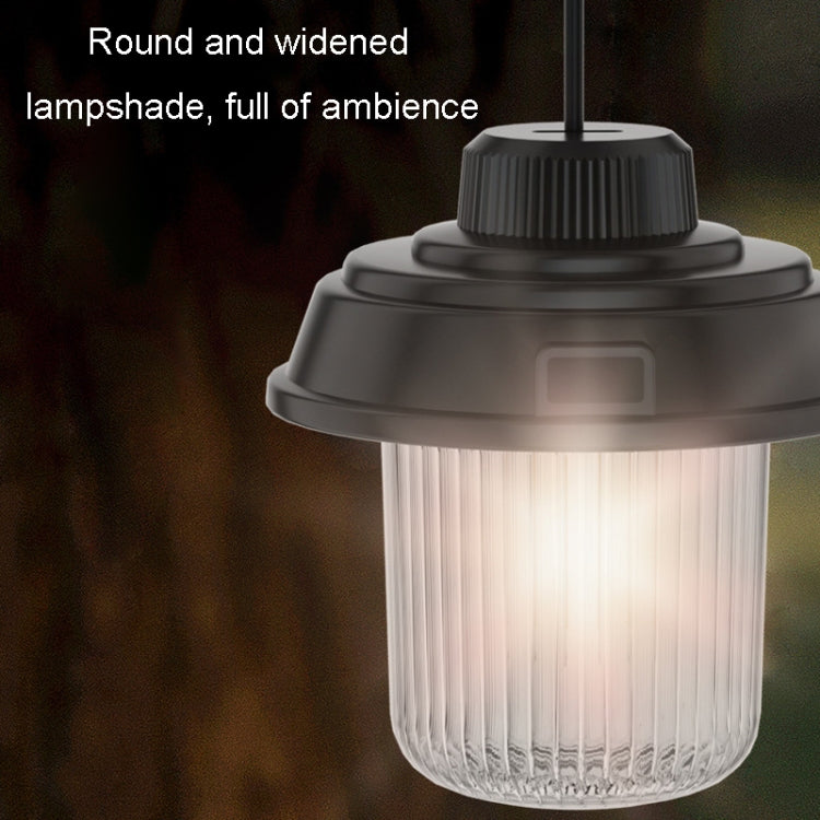 Outdoor LED Camping Light Canopy Hanging Lamp Portable Camping Tent Lights, Style: Charging Model Black by buy2fix