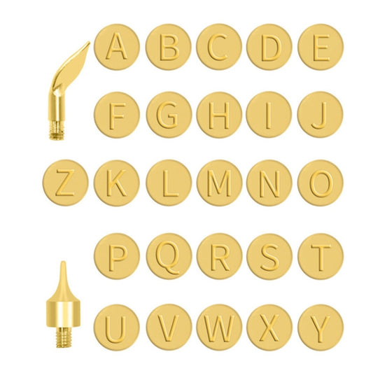 28 In 1 Wood Burning Solder Tips Uppercase Alphabet Chiseled Tips Blades Pyrography Tool by buy2fix