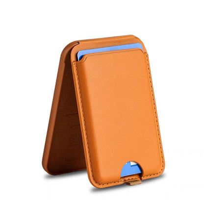 For IPhone 15 / 14 / 13 Series MagSafe Wallet Card Holder With Adjustable Stand(Brown) - Adhesive Card Holders by buy2fix | Online Shopping UK | buy2fix