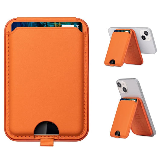 For IPhone 15 / 14 / 13 Series MagSafe Wallet Card Holder With Adjustable Stand(Brown) - Adhesive Card Holders by buy2fix | Online Shopping UK | buy2fix