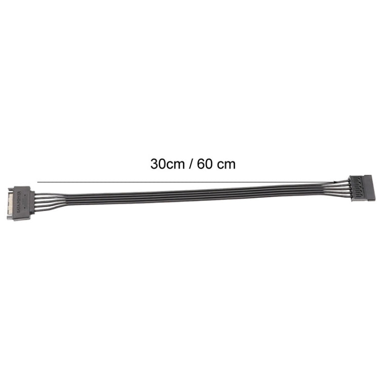 60cm Power Supply SATA 15Pin Male And Female Extension Cable Durable Hard Disk Drive Power Connection Cables by buy2fix
