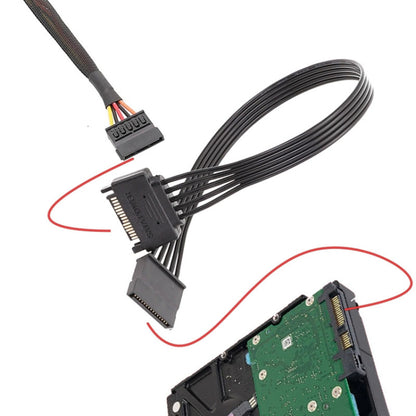 60cm Power Supply SATA 15Pin Male And Female Extension Cable Durable Hard Disk Drive Power Connection Cables by buy2fix
