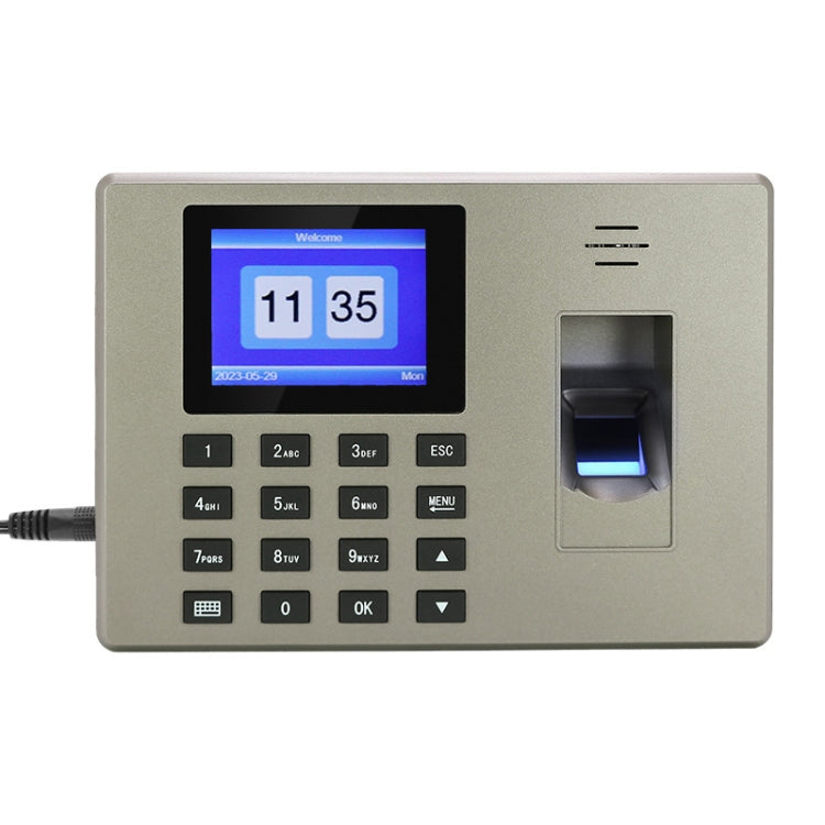 Fingerprint Recognition Voice Broadcast Smart Report Generation Attendance Machine, Model: Gold US Plug by buy2fix