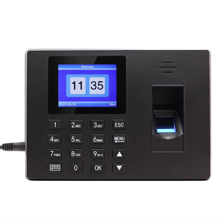 Fingerprint Recognition Voice Broadcast Smart Report Generation Attendance Machine, Model: Black EU Plug by buy2fix
