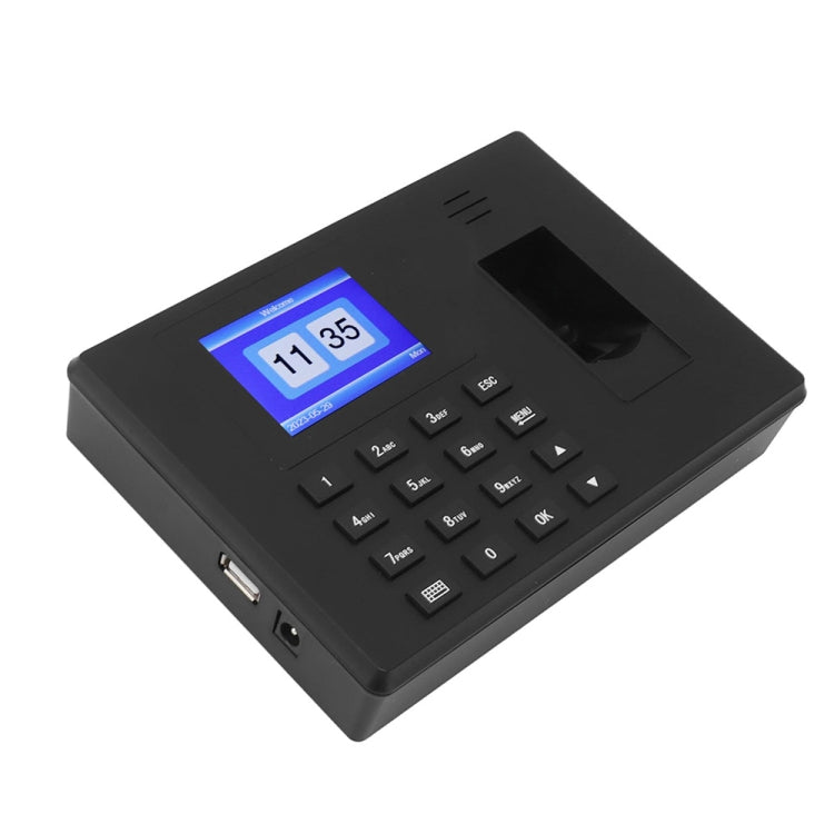 Fingerprint Recognition Voice Broadcast Smart Report Generation Attendance Machine, Model: Black EU Plug by buy2fix