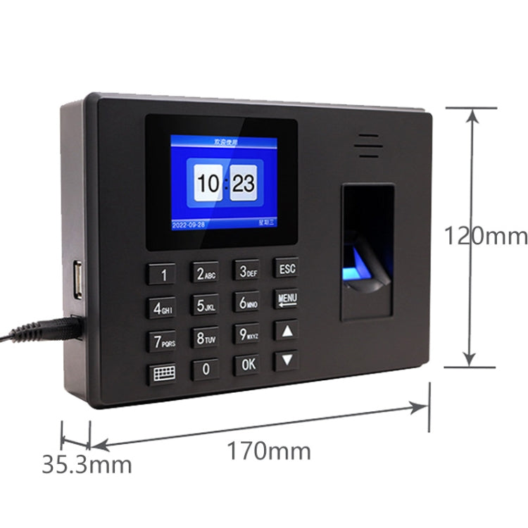 Fingerprint Recognition Voice Broadcast Smart Report Generation Attendance Machine, Model: Black UK Plug by buy2fix