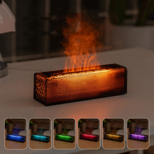 Lava Flame Aromatherapy Machine Air Atomizing Humidifier With Colorful Light, Model: DQ709 Pro White by buy2fix