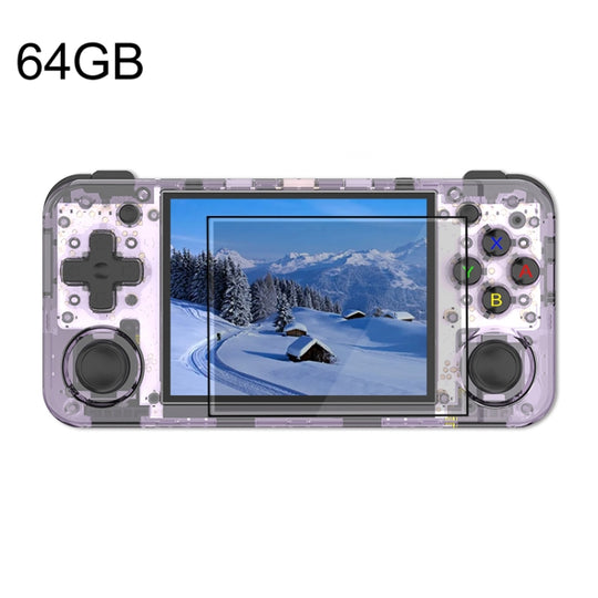 ANBERNIC RG35XX H Handheld Game Console 3.5 Inch IPS Screen Linux System 64GB(Transparent Purple)