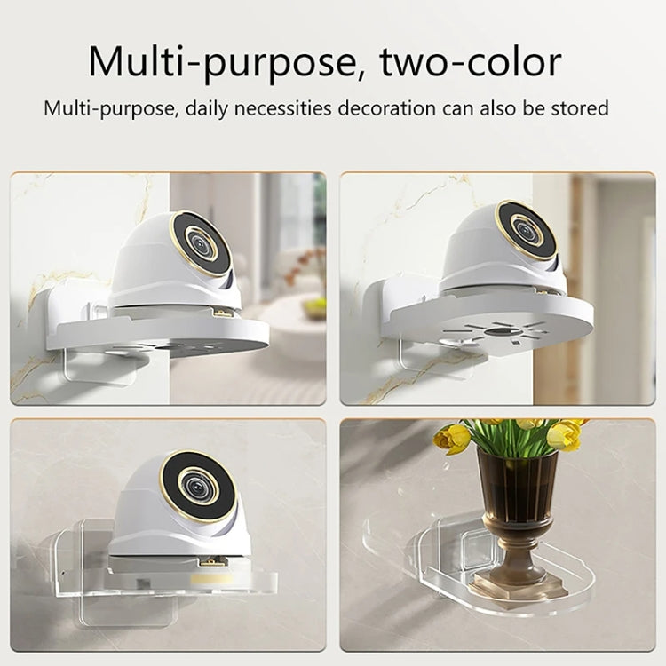 Traceless Wall Mounted Camera Bracket Home No-Punch Surveillance Rack Router Shelf(White) by buy2fix